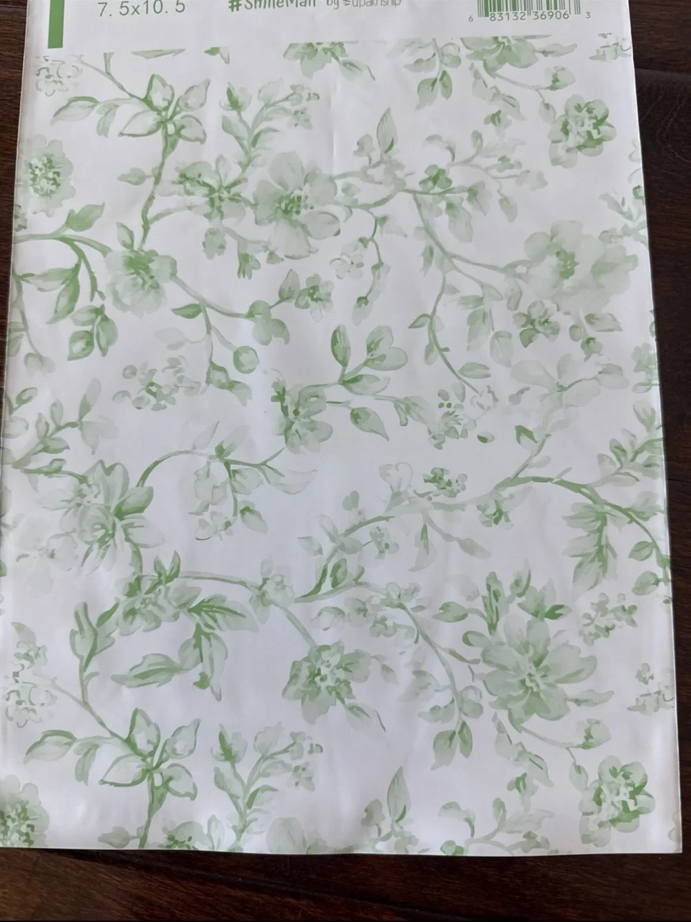 40 Pack - 7.5x10.5” Beautiful Green Toile Poly Mailers